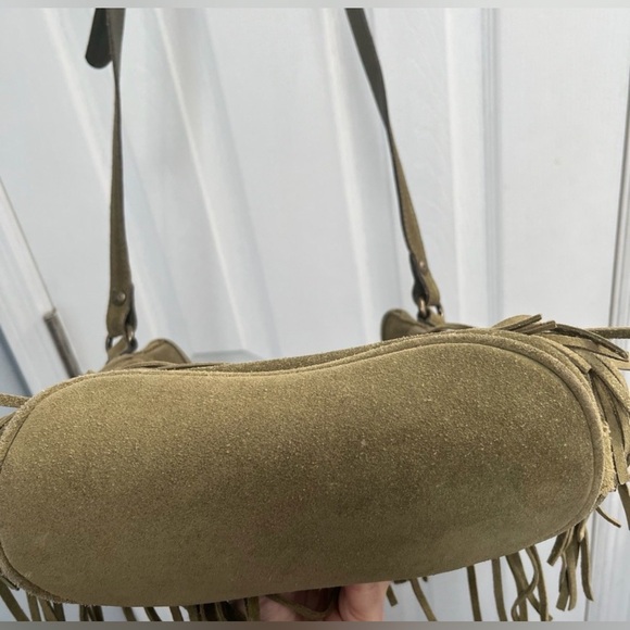 PATRICIA NASH Fringe Suede Bucket Bag - Olive Green - Picture 7 of 11